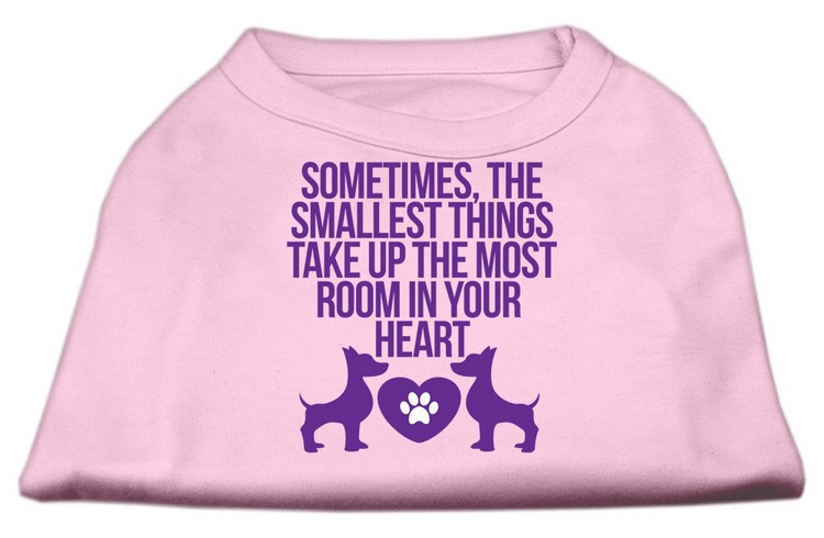 Smallest Things Screen Print Dog Shirt Light Pink XXL